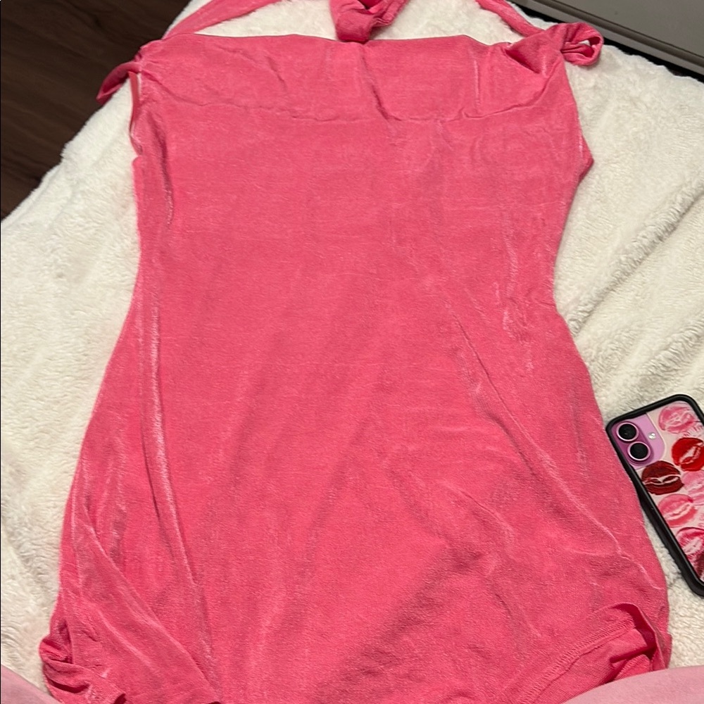 Pink Halter Neck Dress